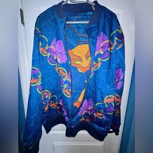 NEW Disney Marvel Black Panther Jacket Adult XL Blue Reversible Wakanda Bomber